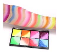 KARLOR Tavolozza di colori per il viso, 16 colori per il trucco con pennello, UV neon per il viso, vernice opaca, solubile in acqua, sicura per il teatro, colori per il corpo, per il viso, festival,