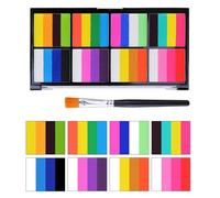 KARLOR Tavolozza di colori per il viso, 32 colori con pennello, kit per pittura del viso, colore del corpo, solubile in acqua, trucco teatrale, trucco per Halloween, carnevale