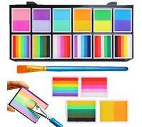 KARLOR Tavolozza di vernice per il viso, 42 colori con pennello, pittura per il viso, corpo e trucco, solubile in acqua, pittura teatrale, per festival e Halloween