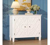 Karlott Armadietto da ingresso da 101,6 cm, armadietto da bar con ripiano, armadietto artigianale con ante, affascinante motivo intagliato, credenza per buffet per soggiorno, cucina, sala da pranzo