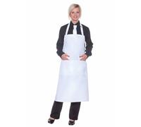 Karlowsky BLS 5 PURE - Grembiule basic con fibbia e tasca, 65% poliestere/35% cotone, bianco, taglia unica