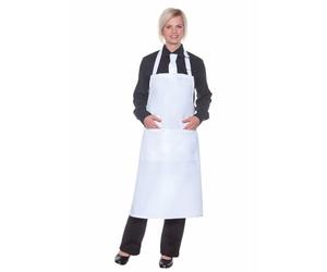 Karlowsky BLS 5 PURE - Grembiule basic con fibbia e tasca, 65% poliestere/35% cotone, bianco, taglia unica