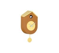 Karlsson Grato - Orologio da parete a cucù con pendolo oscillante (giallo ocra e giallo tenue)