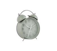 Karlsson KA5784GR - Sveglia retrò Iconic, movimento silenzioso, in metallo, colore: verde giada grigia, altezza 16,5 x 5,5 x 11 cm