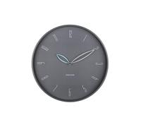 Karlsson Orologio da parete in ferro grigio scuro, diametro 40 cm, con movimento a spazzata