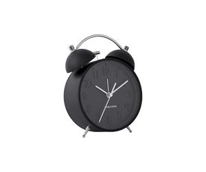 Karlsson Present Time - Iconic - Allarme Clock - Metallo/Plastica/Metallo - Nero Opaco - 16,5 x 11 x 5,5 cm - Batterie escluse