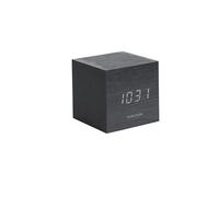 Karlsson Sveglia Mini Cube - Nero - 8 x 8 x 8 cm - Piazza - Impiallacciatura di legno - Sveglia