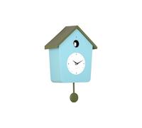 Wall Clock Cuckoo Light Misty Blue w. Army Green