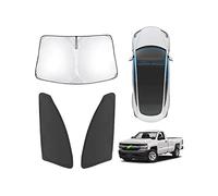 Karltys Parasole per Chevy Silverado/GMC Sierra 1500 2014-2018, parasole per parabrezza e finestrini laterali anteriori, spesso e pieghevole, parasole riflettente per auto, blocca raggi UV e calore (3