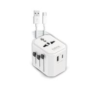 KARMA ADATTATORE DA VIAGGIO MULTIPRESA CON 2 PORTE USB E CAVO (CC 9600USBC)
