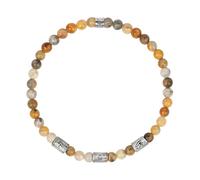 KARMA AND LUCK Bracciale da uomo in argento Sterling, occhio di tigre, diaspro, onice, opale africano, pirite, granato, multi-simbolo, malocchio, pietre opache e lucide, gioielli spirituali e curativi