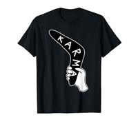 Karma Boomerang Blackwork Minimal Maglietta con Stampa Grafica Economica