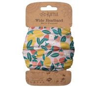 Karma Cerchietto per capelli da donna con fragole e limonata - largo - fascia in tessuto e sciarpa elastica per capelli - giallo e verde