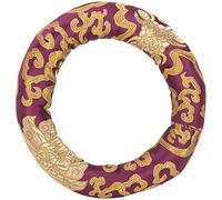 Karma Crafter Cuscino rotondo in broccato di seta per campana tibetana, realizzato a mano in Nepal, per campane sonore (17,8 cm, viola)