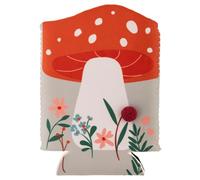 Karma, Custodia per lattine per birra e soda isolata in neoprene, con pompon e funghi