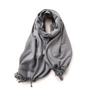 KARMA.DIEM Cashmere Merino Mix - Sciarpa XXL super morbida - 180 x 65 cm - Unisex - Pashima/Stola/Extra Larga per uomo e donna, grigio chiaro, L
