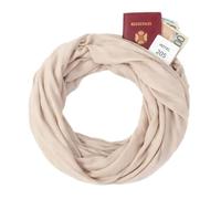 KARMA.DIEM Sciarpa ad anello con scomparto nascosto con cerniera - Sciarpa infinita con scomparto segreto per passaporto e oggetti di valore - Sciarpa da viaggio morbida leggera per uomo e donna - 19