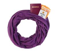KARMA.DIEM Sciarpa ad anello con scomparto nascosto con cerniera - Sciarpa infinita con scomparto segreto per passaporto e oggetti di valore - Sciarpa da viaggio morbida leggera per uomo e donna - 19