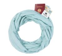 KARMA.DIEM Sciarpa ad Anello con Tasca Nascosta e Cerniera - Sciarpa Infinita da Viaggio con Scomparto Segreto per Passaporto e Valori - Morbida e Leggera per Uomo e Donna - Unisex (Turchese Chiaro)