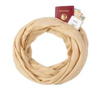 KARMA.DIEM Sciarpa ad Anello con Tasca Nascosta e Cerniera - Sciarpa Infinita da Viaggio con Scomparto Segreto per Passaporto e Valori - Morbida e Leggera per Uomo e Donna - Unisex (Marrone chiaro)