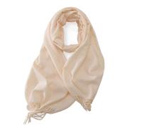 KARMA.DIEM Sciarpa Donna Invernale e Uomo - Cashmere & Merino Touch - Morbida, Calda e Grande - Sciarpone Invernale XXL 180x65cm - Pashmina Elegante per Cerimonia e Regalo (Avorio)