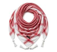 KARMA.DIEM Telo Palestinese XXL 120 × 120 cm - tessuto arioso e ricamato - sciarpa premium per uomo e donna - Shemagh/Kufiya, (Rosso)