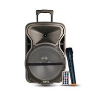 KARMA - Diffusore amplificato ricaricabile ABISSO con radiomicrofono, 500 Watt, 2400mAh, bluetooth, microSD e USB - Nero