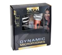 Karma DM 522 - Coppia Microfoni Dinamici cavo 4mt jack 6,3mm - Nero e Rosso