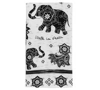 Karma Gifts KA101913 Nero e Bianco Boho Strofinacci, Llama Elephant
