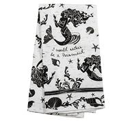 Karma Gifts KA101913 Nero e Bianco Boho Strofinacci, Llama Mermaid