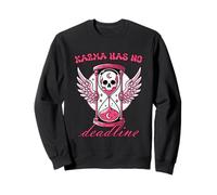 Karma Has No Deadline - Clessidra Gotica con Teschio Felpa