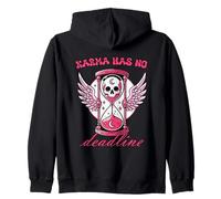 Karma Has No Deadline - Clessidra Gotica con Teschio Felpa con Cappuccio