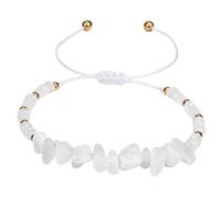 Karma NH10045140 - Bracciale in pietra naturale, per uomo e donna, elastico, moderno, idea regalo per lui, braccialetto di perle unisex (bianco)
