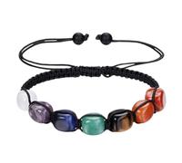 Karma NH10218762 Chakra, bracciale da donna e uomo, con pietre naturali colorate, regolabile, moderno, idea regalo per lui, bracciale chakra