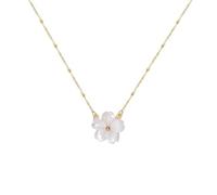 Karma NH10307341 - Collana con ciondolo a forma di fiore, in acciaio inox dorato, 40 cm, collana da donna moderna in acciaio inox