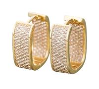 Karma NH10675189 - Orecchini a cerchio da donna, in argento o oro, 2 cm, stile moderno, da donna, con cristalli, idea regalo moderna ed elegante, 2 x 0,7 cm, Lega di acciaio, Non pietra preziosa
