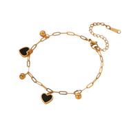 Karma NH10688405 Bracciale Cuore Oro Nero Regolabile Acciaio Inossidabile Gioielli Estivi da Donna Bracciale Da Donna Bracciale Cuore Moderno