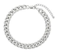 Karma NH10940479 Cavigliera con cristalli glitter oro o argento, 24 cm, moderna cavigliera per le vacanze, la spiaggia, la sera, accessori moderni da donna, 24 x 1 cm, Metallo, Non pietra preziosa