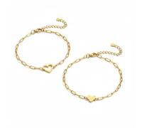 Karma NH11042499 - Bracciale da donna a forma di cuore, in acciaio inox, colore argento o oro, per sorelle, amiche, bracciale da donna, impermeabile, ipoallergenico, 2,5 cm, Acciaio inossidabile