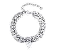 Karma NH11180770 - Bracciale da uomo in acciaio inox e argento, moderno, 18 cm, in acciaio inox, da uomo, stile moderno