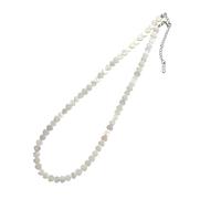 Karma NH11299838 Abalone - Collana da donna in acciaio inox bianco e argento, 40 cm, chiusura a moschettone, regalo per donne