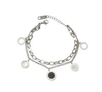 Karma NHXI621619 - Bracciale con ciondoli in oro o argento, regolabile in acciaio inox placcato oro, gioiello estivo da donna, in acciaio inox, 17 cm, Acciaio inossidabile, Nessuna pietra preziosa