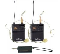 KARMA PALCO 16 doppio radiomicrofono archetto per palco con batteria e 2 bodypac