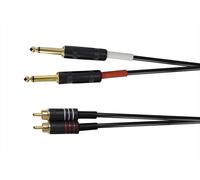 Ridem Cavo audio RDM C83 – 2 jack 6,3 mm mono a 2 RCA maschio – Nero