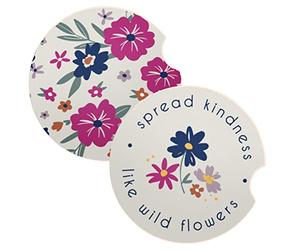 Karma Regali Boho Car Coasters - Sottobicchieri assorbenti portabicchieri per auto - Set di 2 - diffondere gentilezza