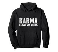 Karma Regola già | Karma Felpa con Cappuccio, Unisex per Adulti, Nero, XL