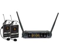 KARMA - SET 8202LAV - DOPPIO RADIOMICROFONO ad archetto con ricevitore Wireless - Nero