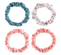 Karma Set di 4 elastici per capelli sottili da donna, elastici sottili per capelli, accessori per capelli per ragazze, ottimo regalo per le festività natalizie, fenicottero