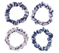 Karma Set di 4 elastici per capelli sottili da donna, elastici sottili per capelli, accessori per capelli per ragazze, ottimo regalo per le festività natalizie, blu indaco