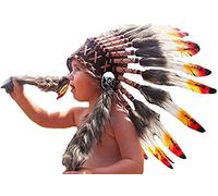 KARMABCN N11- da 2-5 Anni Bambino/Bambino: 3 Colori Indian Headpiece 20,5 Pollici. - 52 cm (Red&Yellow Swan)